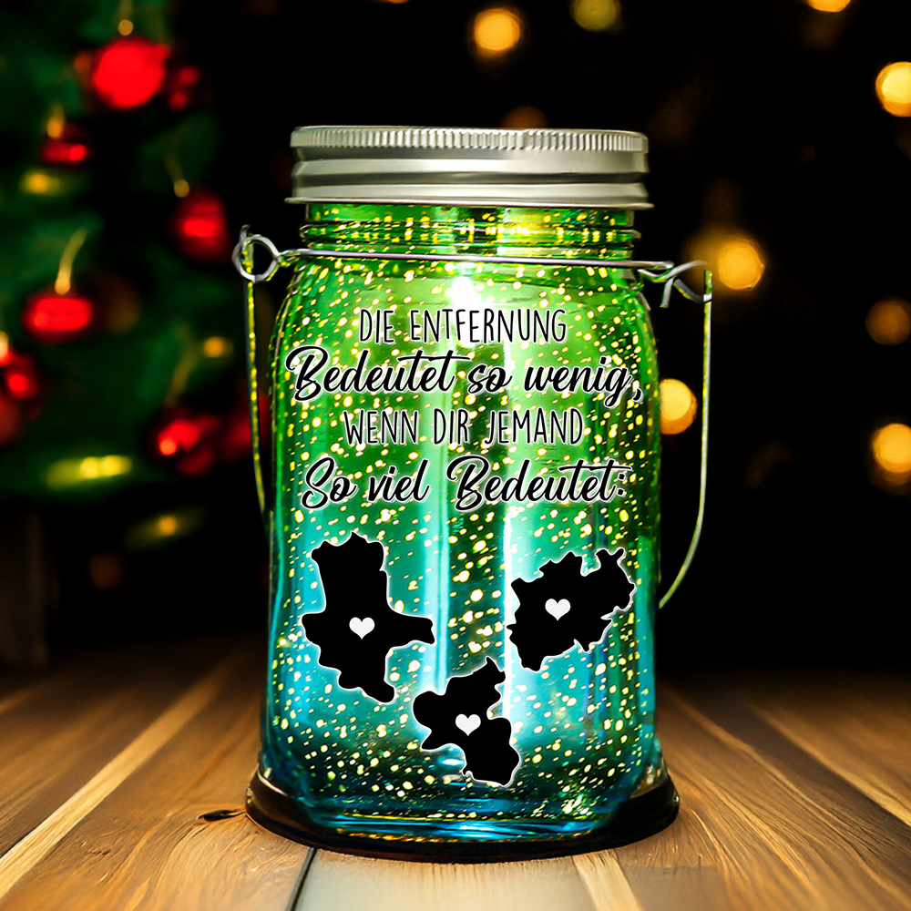 Personalisierte Mason Jar Solarlichter - Für liebevolle Erinnerungen an Familie & Freunde