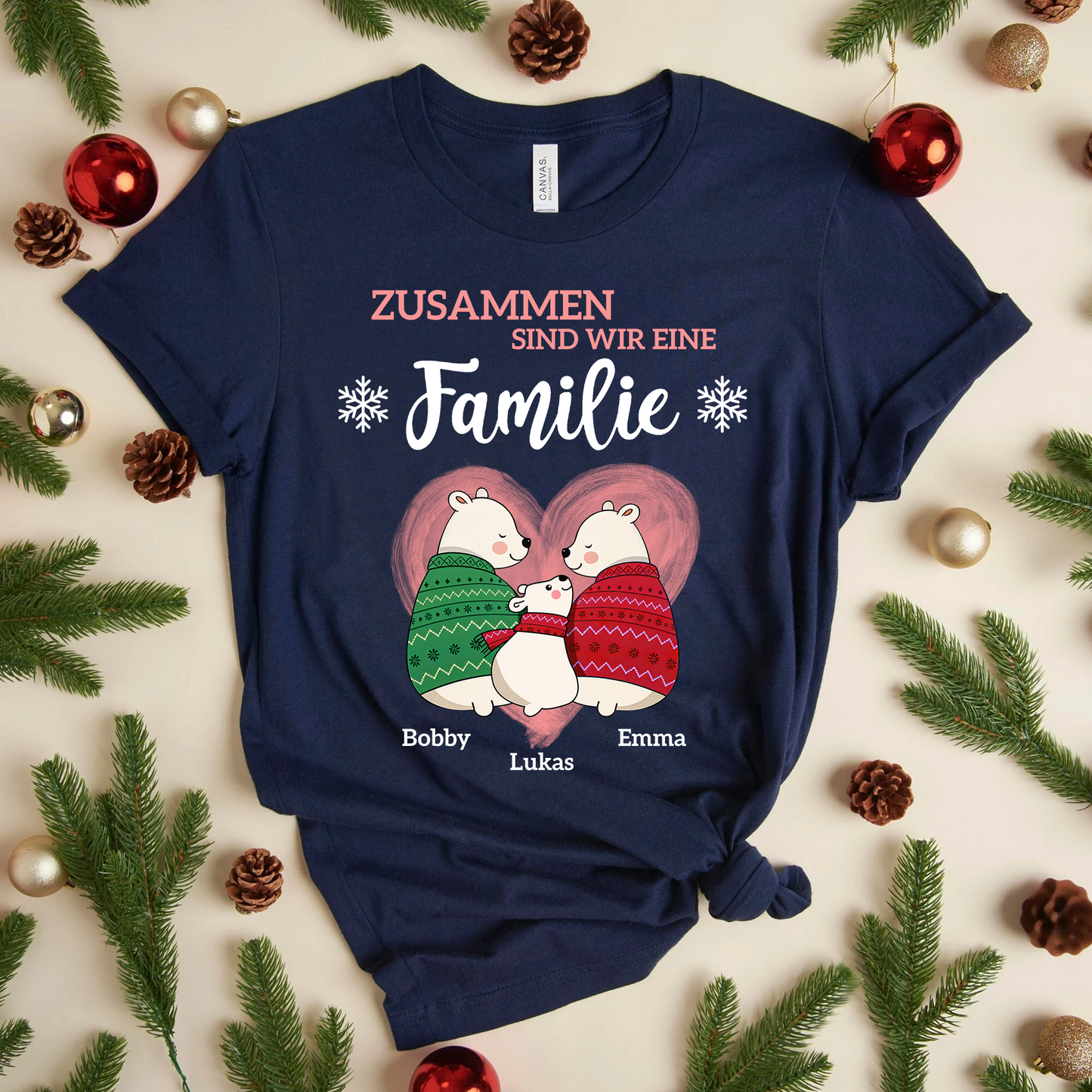 Zusammen Sind Wir Eine Familie T-Shirt - ersonalisiertes Familien-Bär-Shirt - Familien-Weihnachtsshirts
