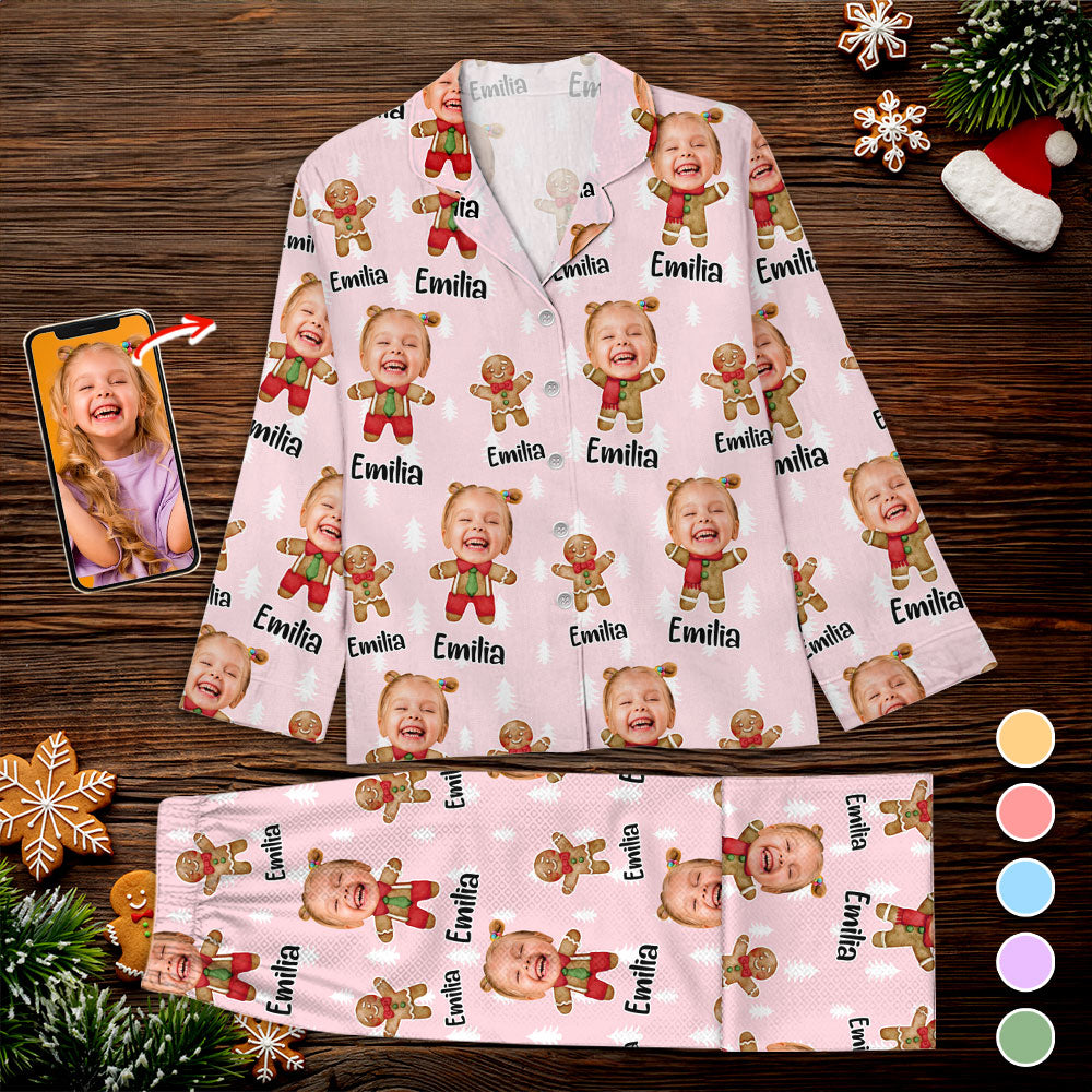 Lebkuchen-Weihnachtspyjama-Set - Personalisierte Weihnachtsfoto-Pyjamas