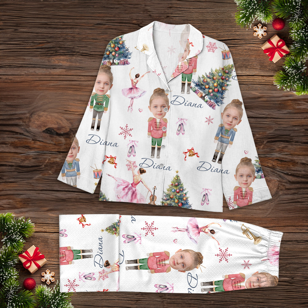 Weihnachts-Nussknacker-Pyjama-Set - Personalisierter Foto-Nussknacker Ballett Schlafanzug Familie - Nussknacker-Weihnachtsgeschenke
