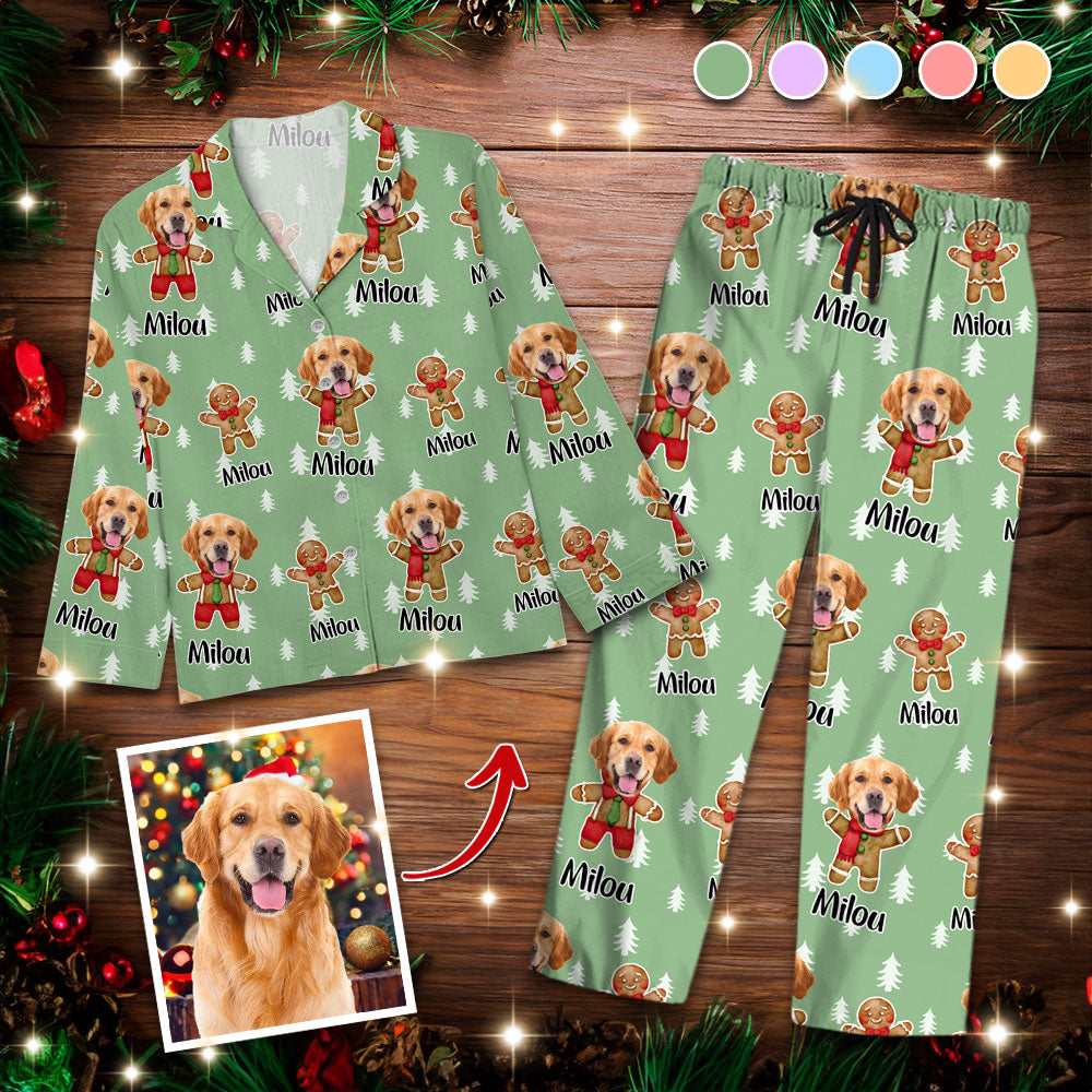 Lebkuchen-Weihnachtspyjama-Set - Personalisierte Weihnachtsfoto-Pyjamas