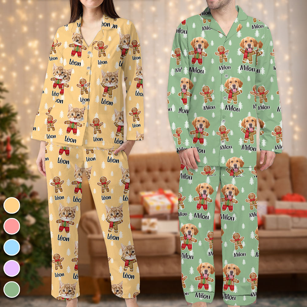 Lebkuchen-Weihnachtspyjama-Set - Personalisierte Weihnachtsfoto-Pyjamas