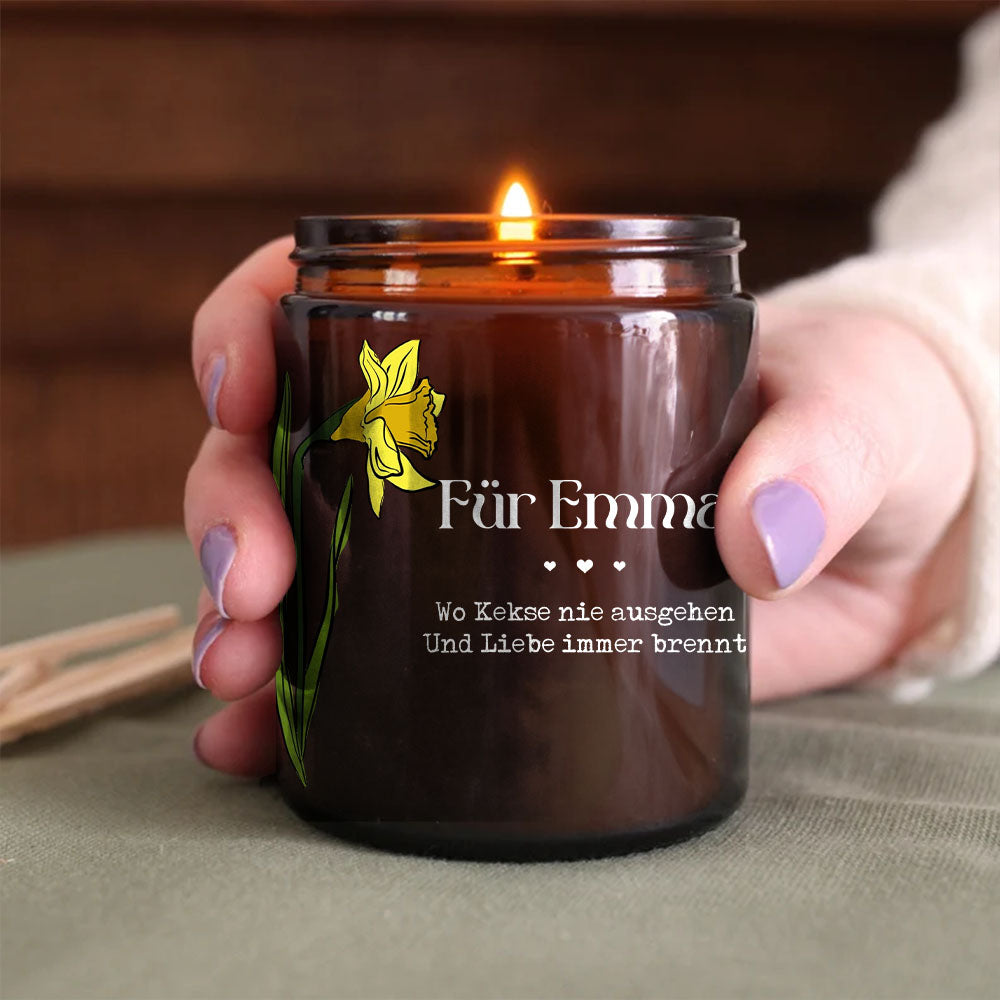 Personalisierte Geburtstagsblumen Kerze - Geburtstagsgeschenk - Moderne Kerze