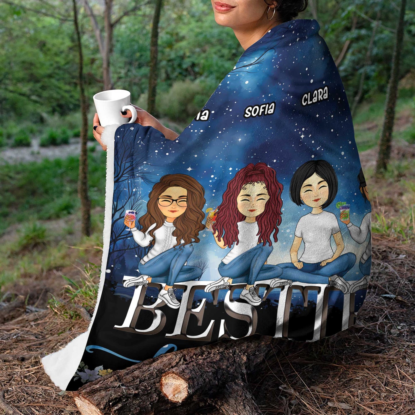Personalisierte Besties Decke - Individuelle beste Freundin Decke - Geschenk für die beste Freundin