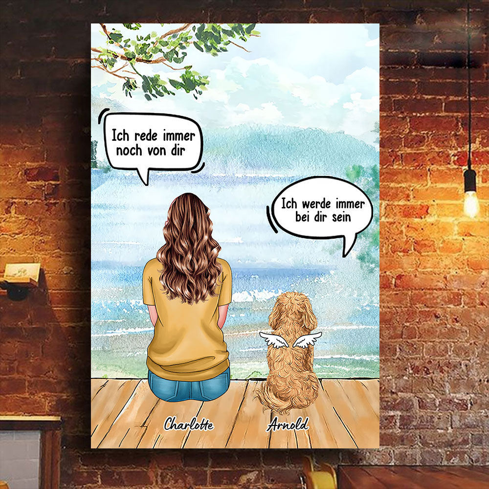 Ich Vermisse Dich – Personalisierte Leinwand, Individuelles Geschenk für Hundeliebhaber, Erinnerungsgeschenk