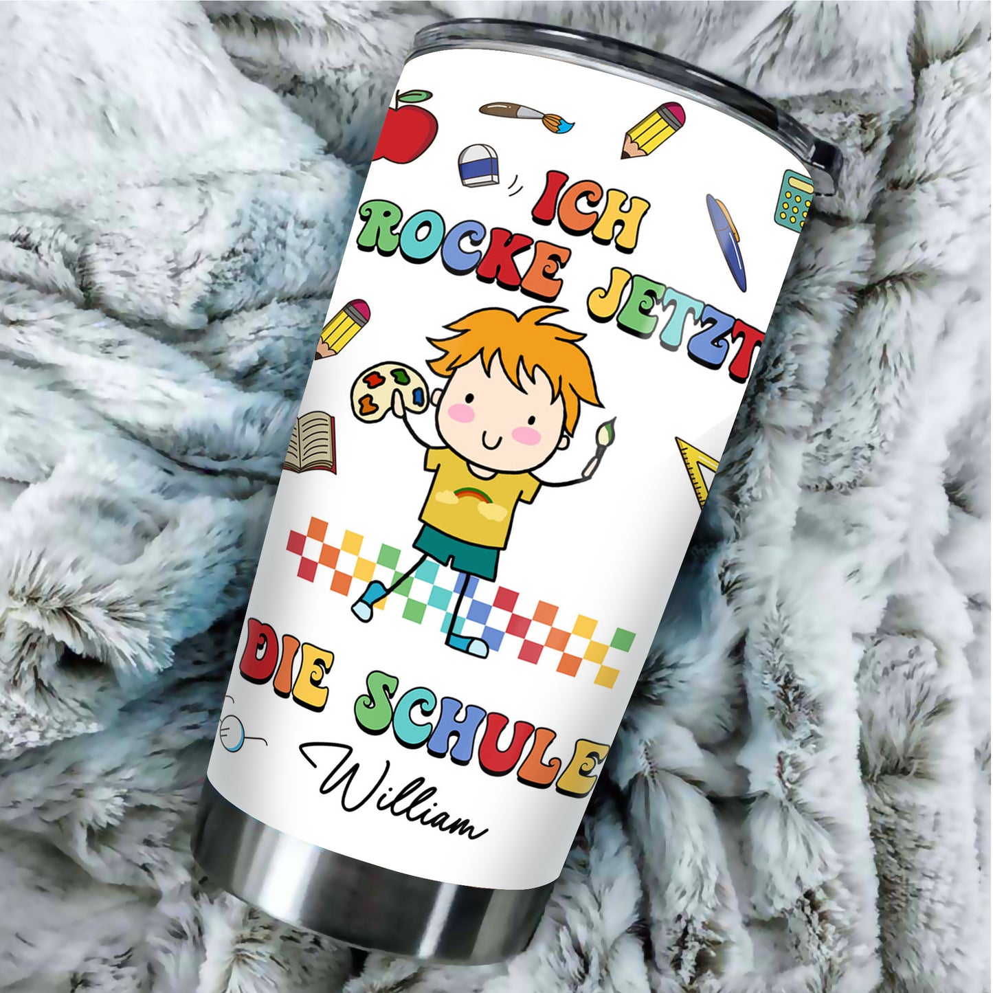 Personalisierter Ich Rocke Jetzt Die Schule Tumbler - Personalisierter Schulkind Tumbler - Tumbler Für Kinder Einschulung