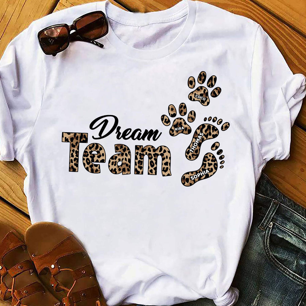 Personalisiertes Dream Team T-Shirt - Individuelles T-Shirt für Hundepapa Hundemama - Weihnachtsgeschenk für Hundeliebhaber