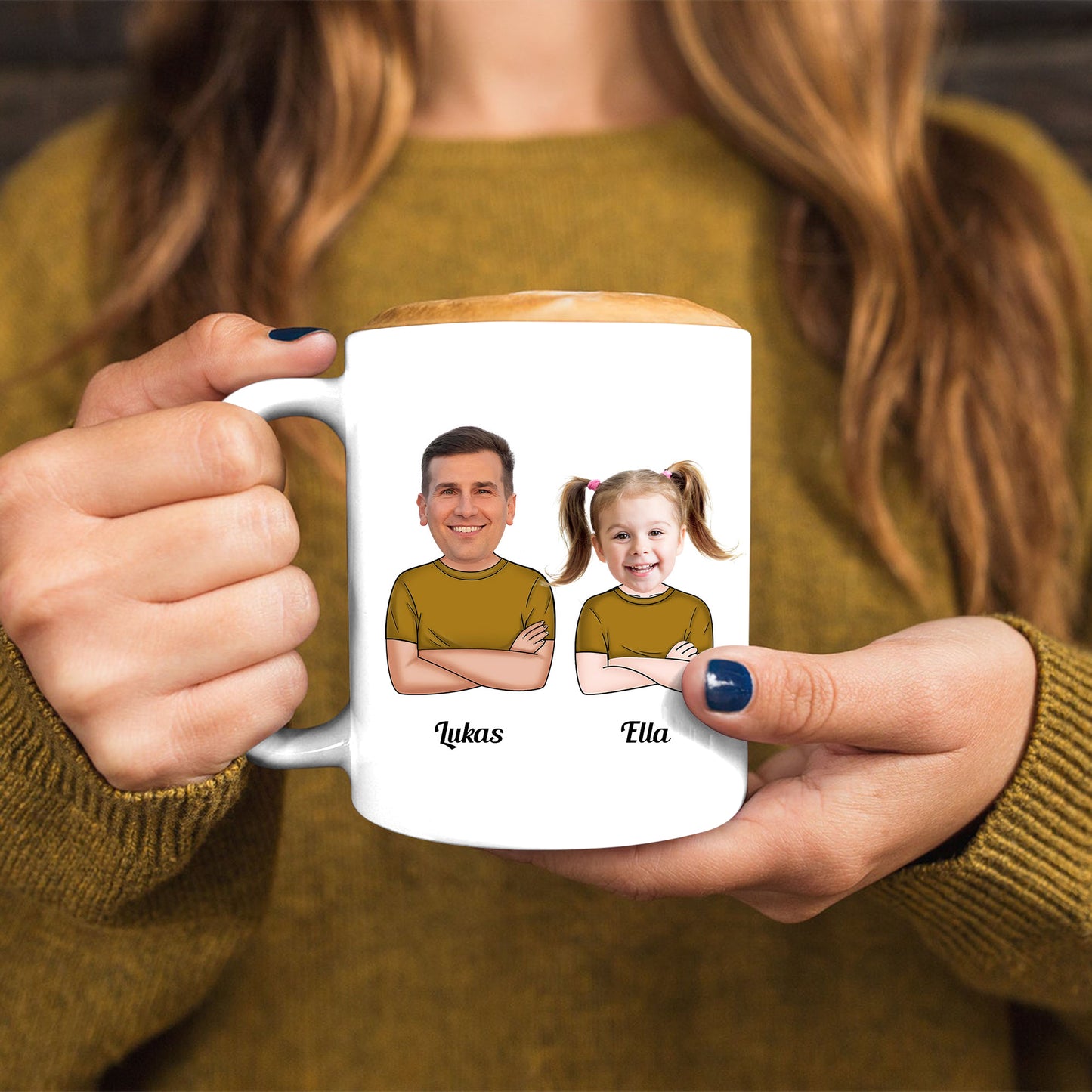 Wie Vater wie Tochter Fauststoß-Handschlag - Personalisierte Tasse - Geschenk für Vater und Tochter