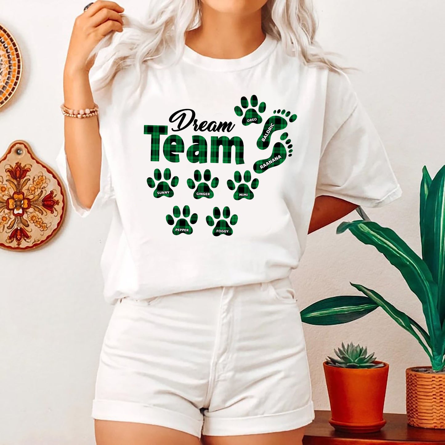 Personalisiertes Dream Team T-Shirt - Individuelles T-Shirt für Hundepapa Hundemama - Weihnachtsgeschenk für Hundeliebhaber