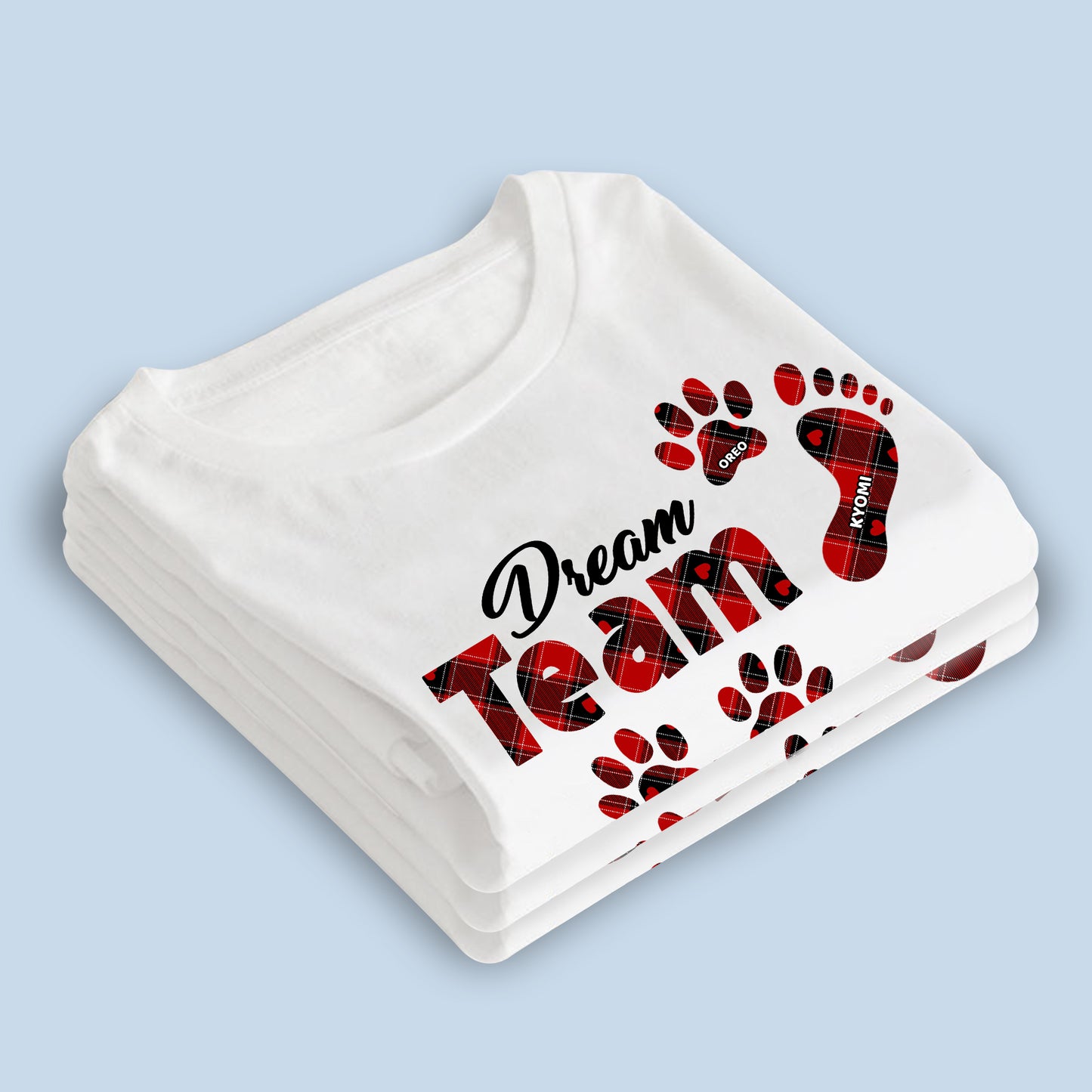 Personalisiertes Dream Team T-Shirt - Individuelles T-Shirt für Hundepapa Hundemama - Weihnachtsgeschenk für Hundeliebhaber
