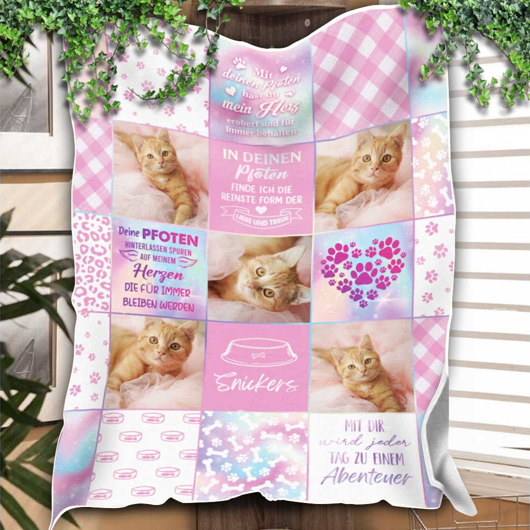 Personalisierte Haustier Hund Katze Decke mit Fotos und Namen - Decke für Tierliebhaber