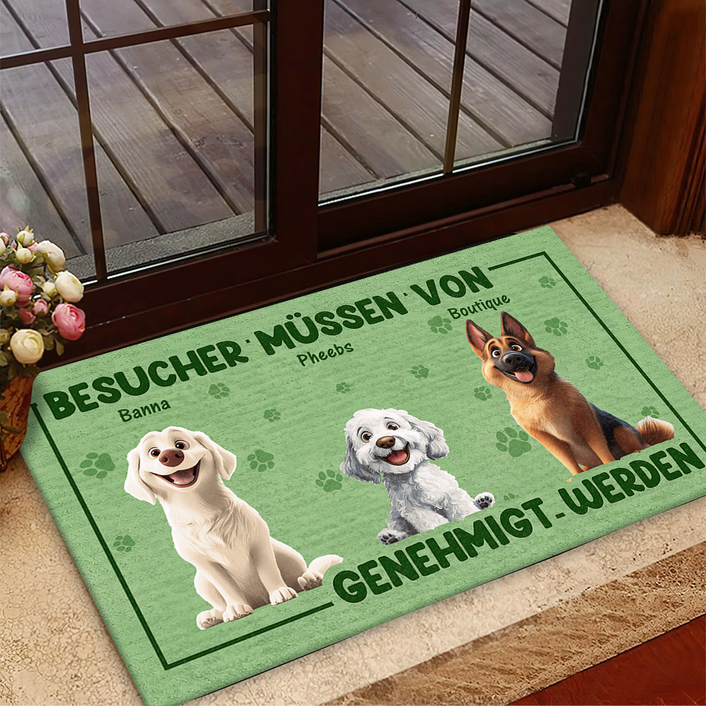 Besucher Müssen Von - Individuelle Fußmatte Für Tierliebhaber - Geschenk Für Hundebesitzer Und Katzenliebhaber