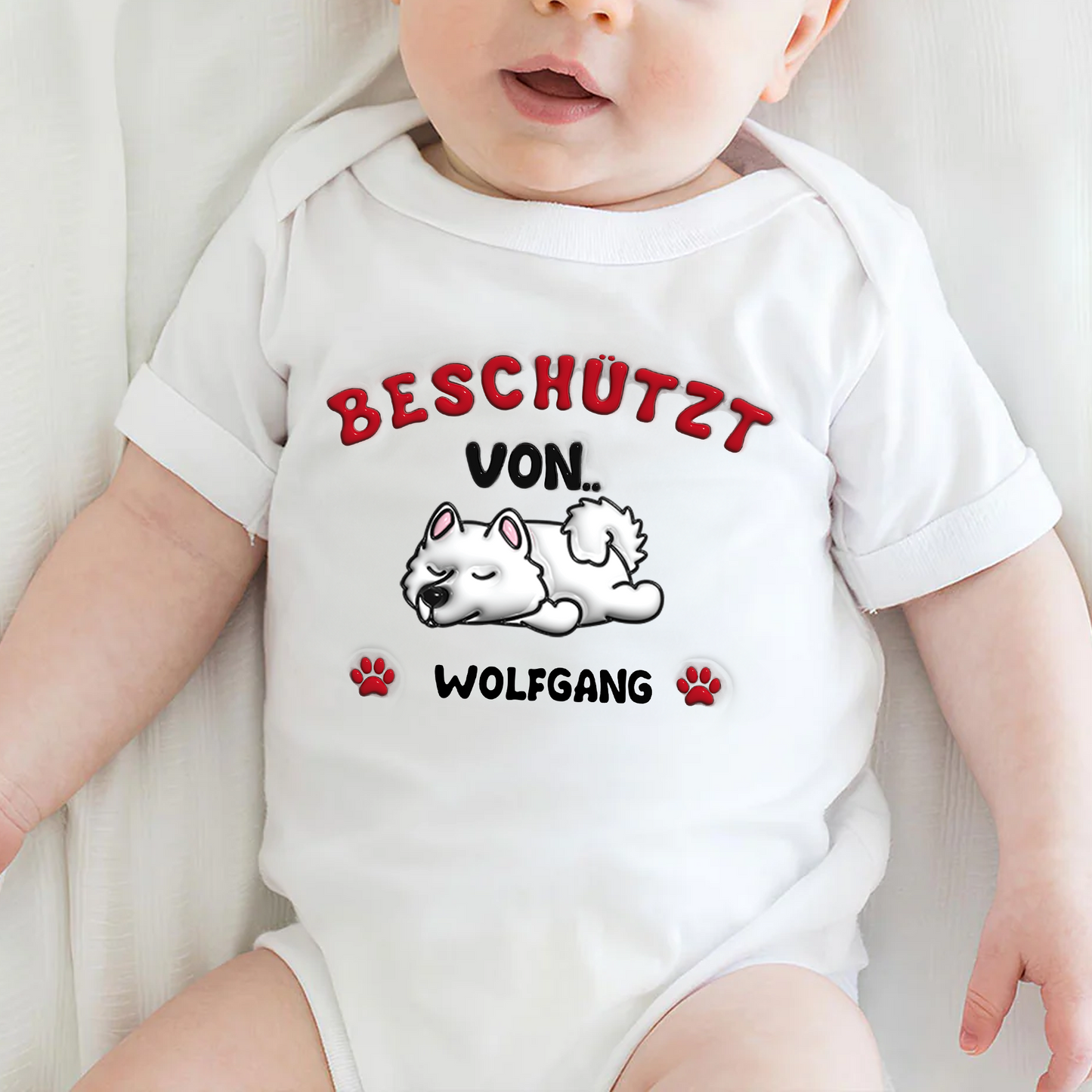 Beschützt von Haustiere Foto - Personalisierte benutzerdefinierte Baby Body
