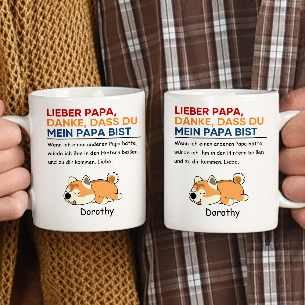 Lieber Papa,danke, dass du mein Papa bist - Personalisierte individuelle Tasse