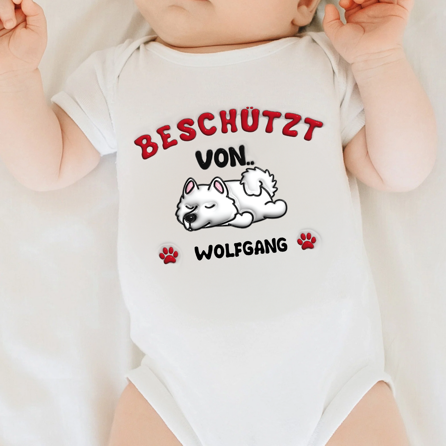 Beschützt von Haustiere Foto - Personalisierte benutzerdefinierte Baby Body