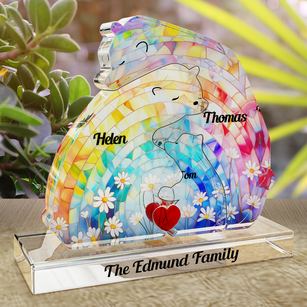 Liebevolle Bärenfamilie - Umarmung in der gemütlichen Jahreszeit - Acryl-Puzzle Haustierschnitzereien