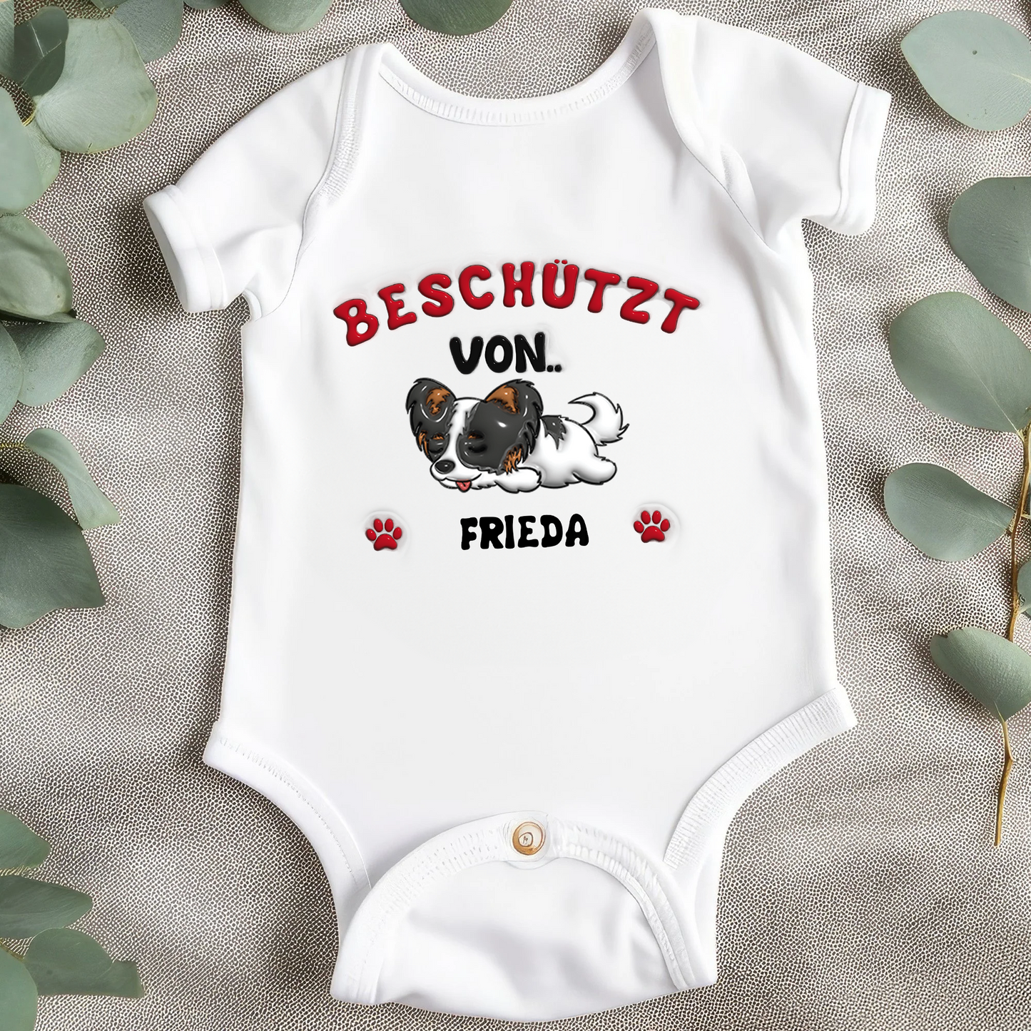 Beschützt von Haustiere Foto - Personalisierte benutzerdefinierte Baby Body