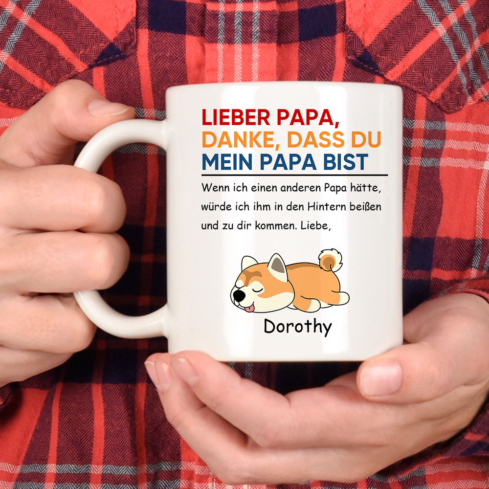 Lieber Papa,danke, dass du mein Papa bist - Personalisierte individuelle Tasse