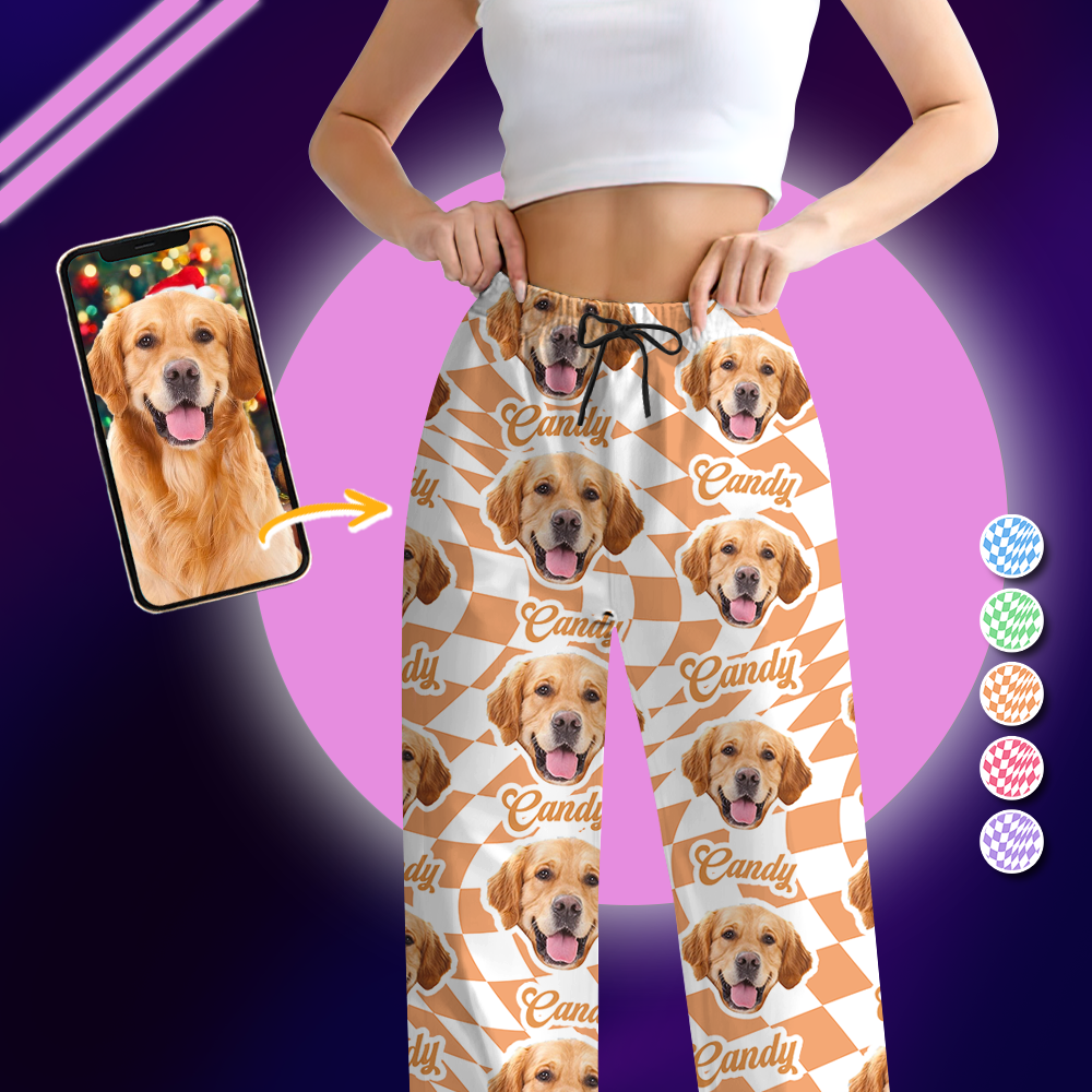 Personalisierte Vans-Schachbrettmuster-Weihnachtspyjama-Set - Matching Pyjama-Set für Paare