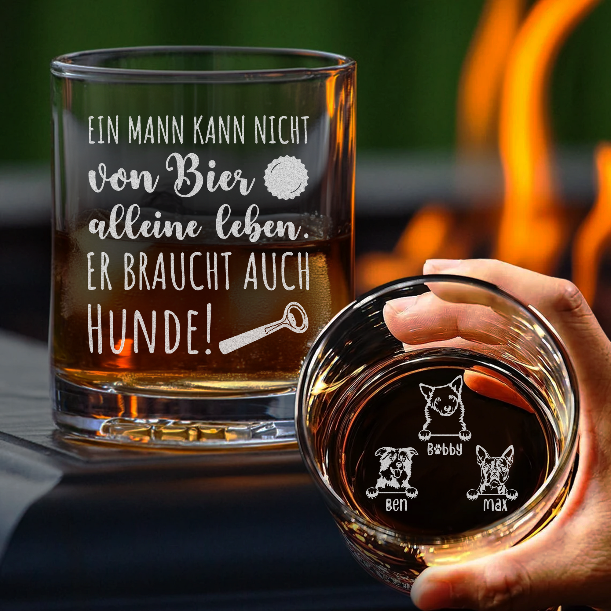 Personalisierbares Whiskyglas - Glas mit individueller Botschaft - Einzigartige Barware - Geschenke für Ihn