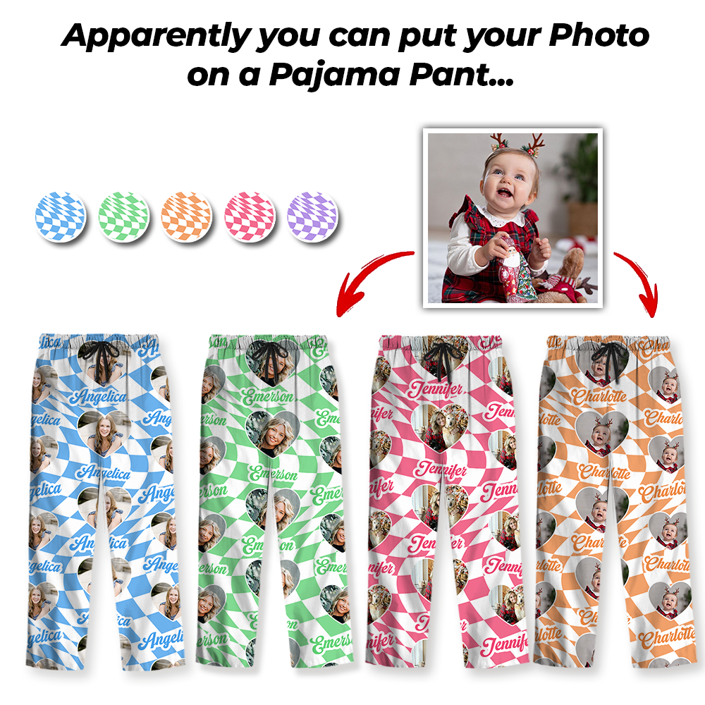Personalisierte Vans-Schachbrettmuster-Weihnachtspyjama-Set - Matching Pyjama-Set für Paare