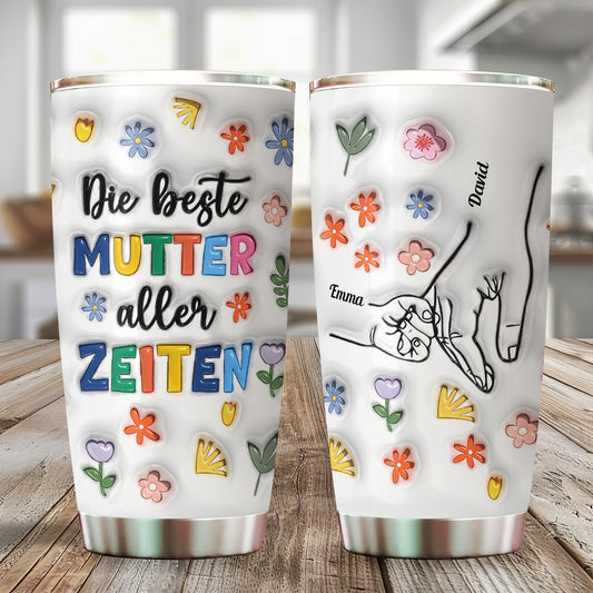 Die beste Mutter aller Zeiten - Personalisierter 3D-Effekt Tumbler - Personalisierter 20oz Tumbler
