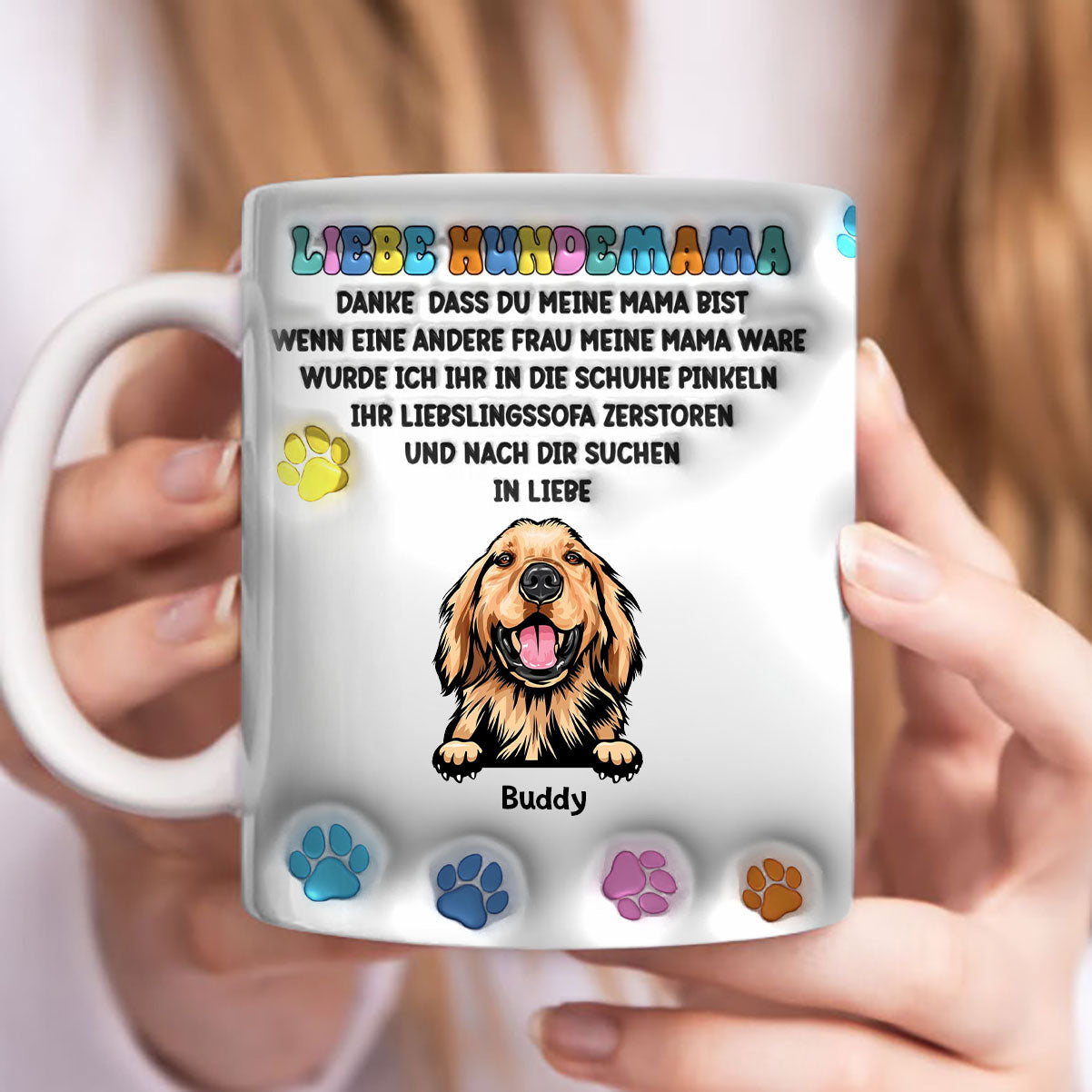 Personalisierte Lieber Hundemama lusitge Hundetasse - Individuelle Hundekaffeetasse - Personalisierte Geschenke für Hundeliebhaber