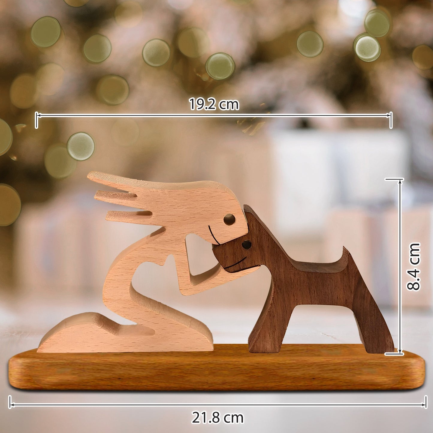 Personalisierte Holzschnitzereien für Haustiere mit Basis - Holzpuzzle mit individuellem Namen - Holzdekor