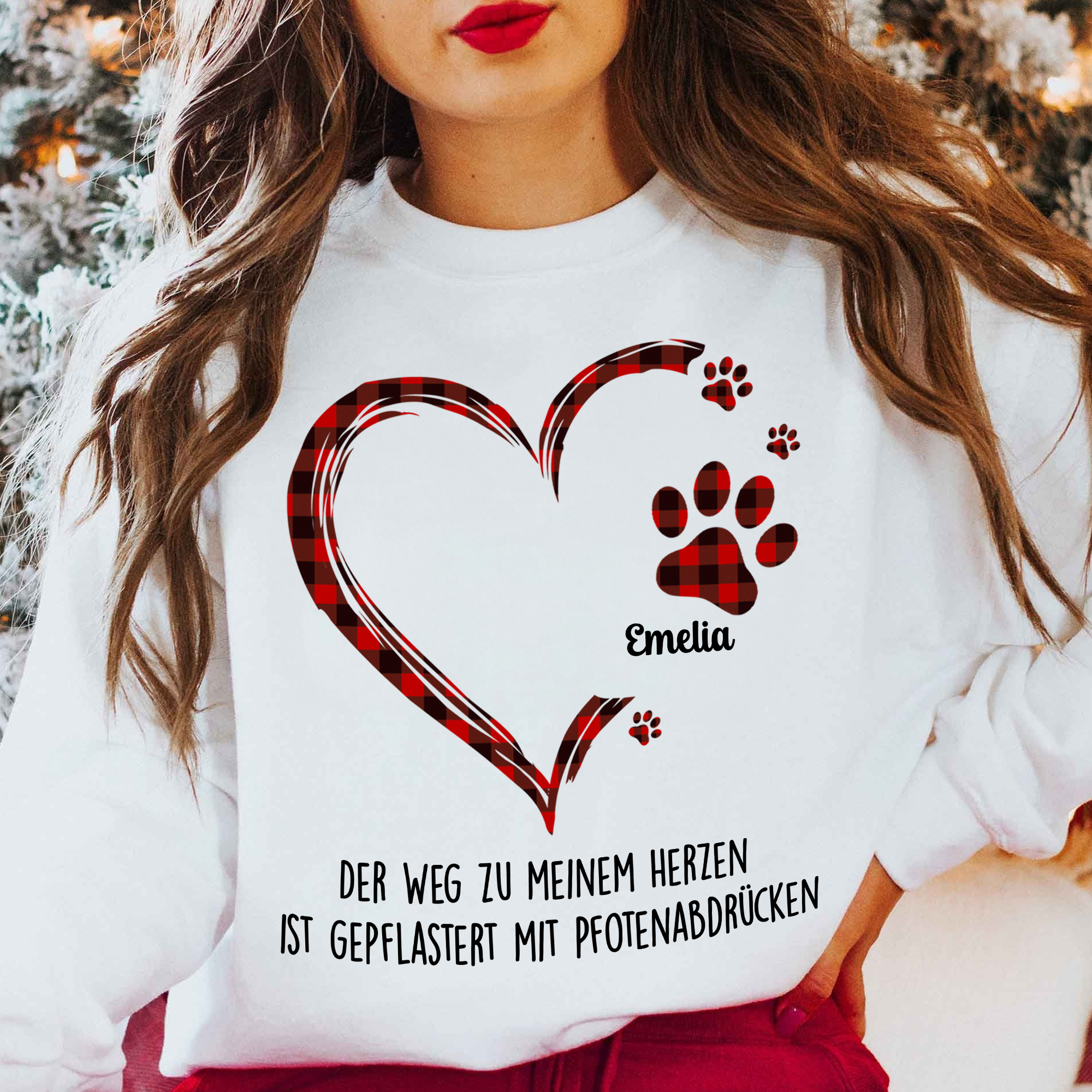 Der Weg zu meinem Herzen T-Shirt - Individuelles T-Shirt für Hundepapa Hundemama - Weihnachtsgeschenk für Hundeliebhaber