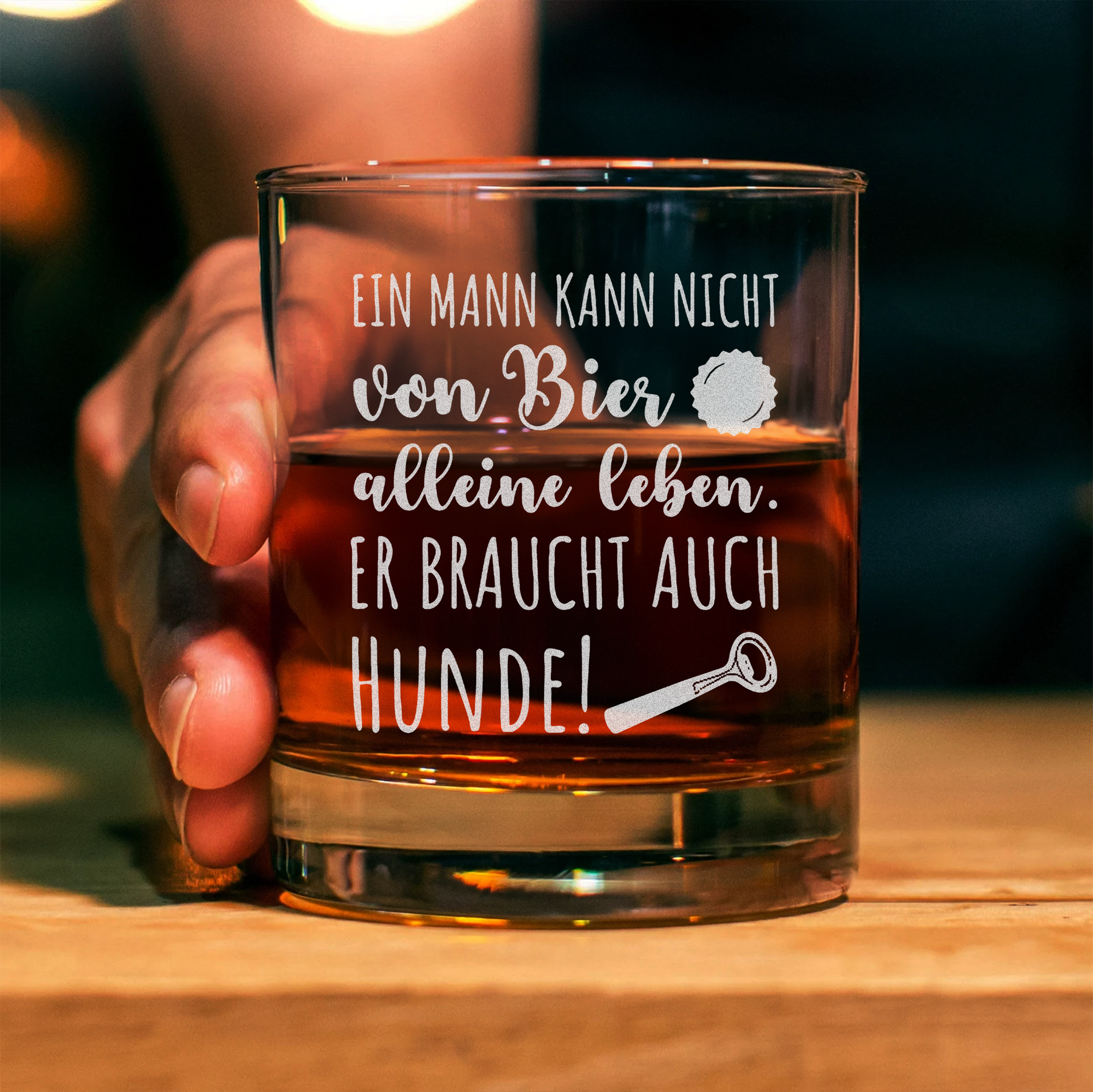 Personalisierbares Whiskyglas - Glas mit individueller Botschaft - Einzigartige Barware - Geschenke für Ihn