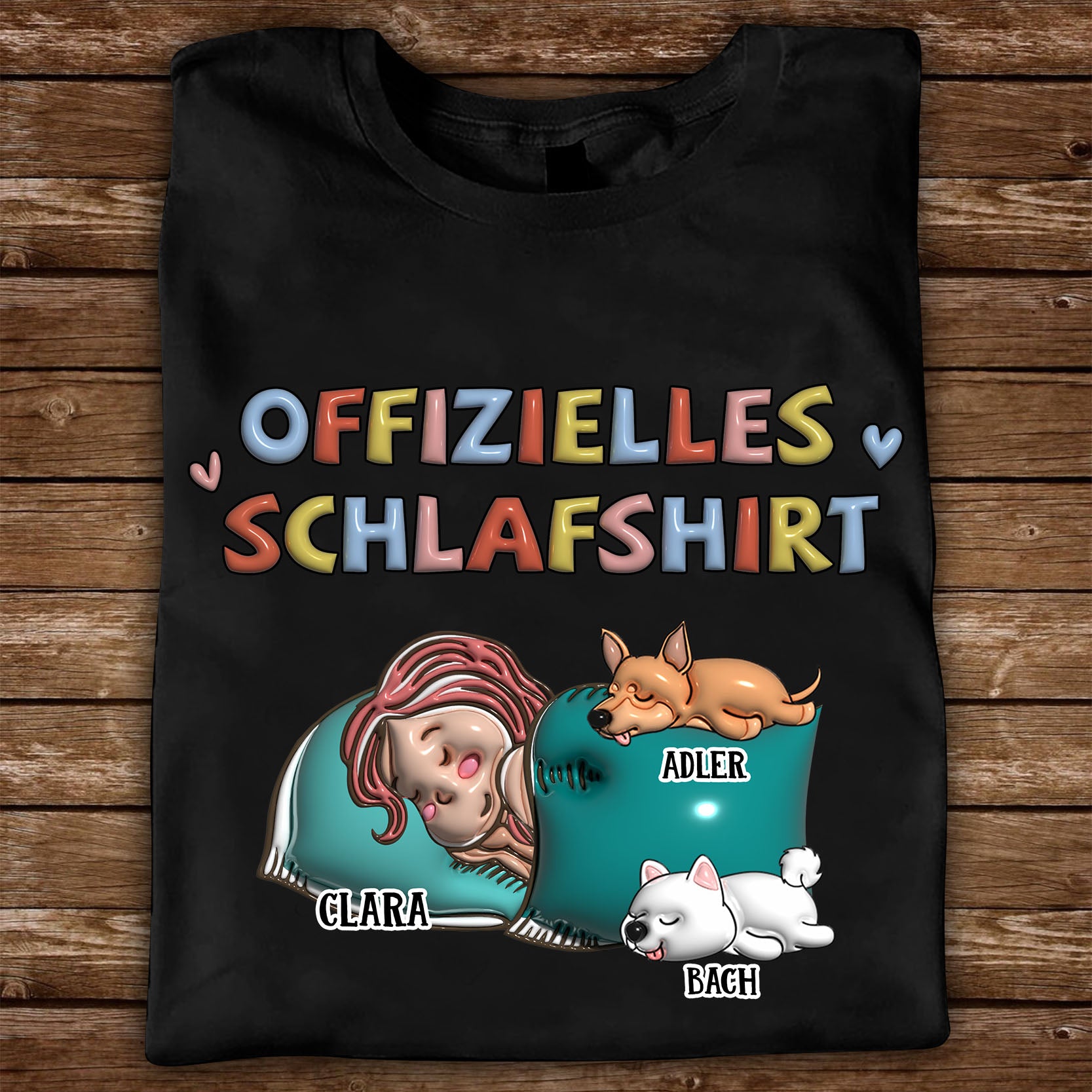 Offizielles Schlafshirt - Individuelles Unisex T-Shirt für Hundeliebhaber und Hundebesitzer - Geschenk für Tierliebhaber