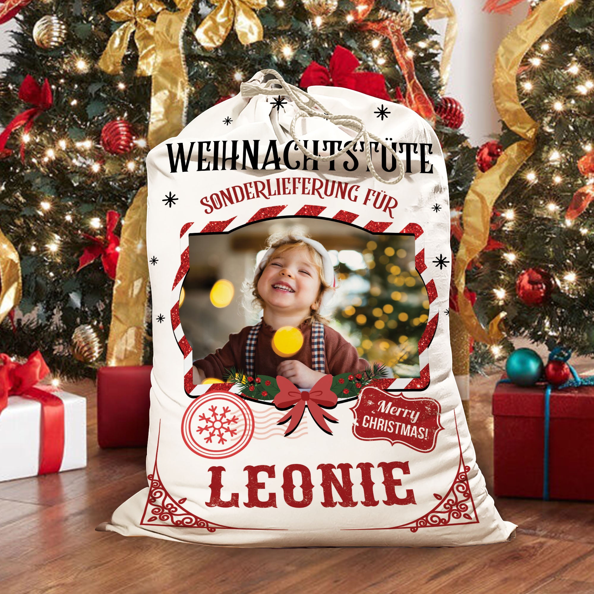 Weihnachts-Speziallieferung Weihnachts-Geschenktasche - Personalisierter Weihnachtsgeschenk Sack