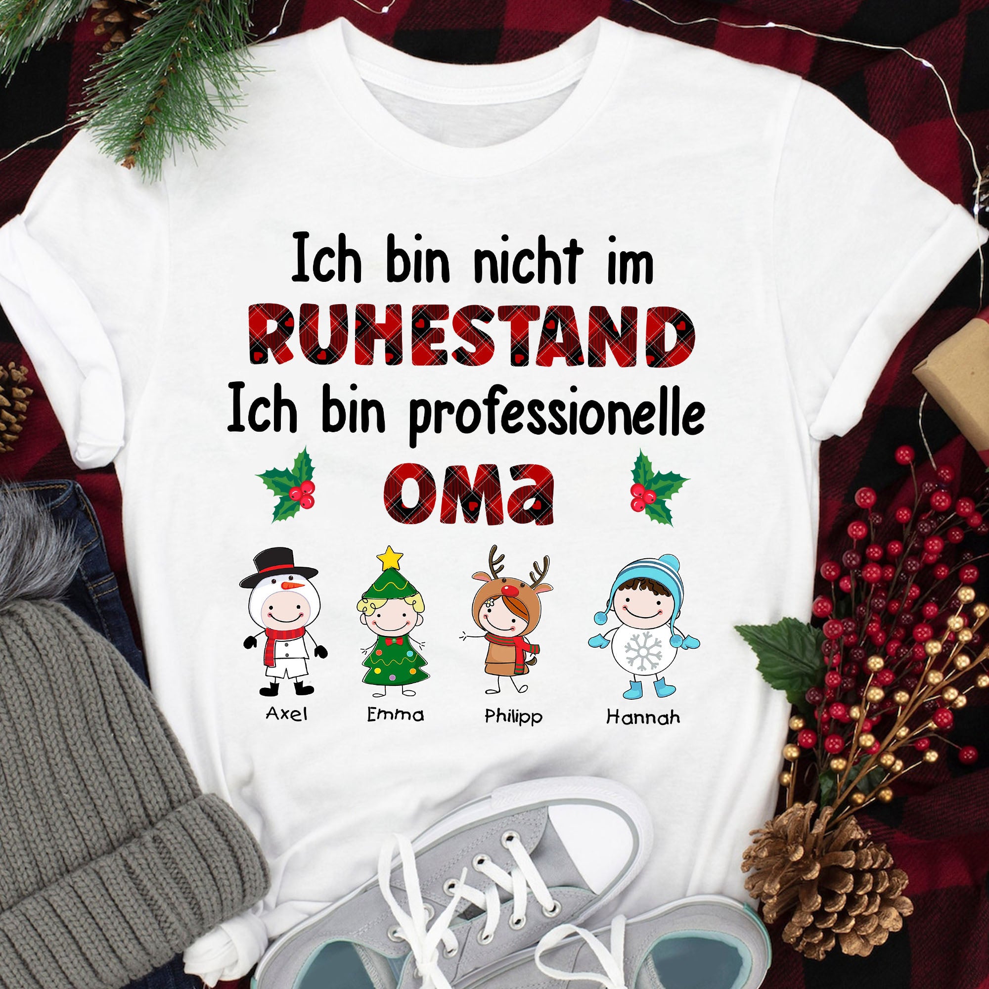 Personalisiertes Nicht Im Ruhestand T-Shirt - Individuelles T-Shirt für Mama Oma - Weihnachtsgeschenk für Mama Oma