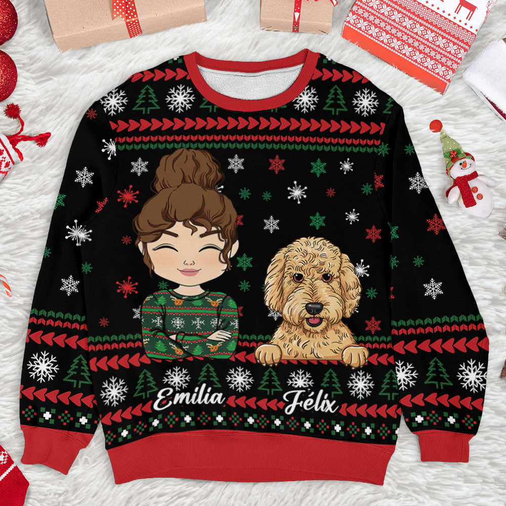 Personalisierter hässlicher Weihnachts-Hundepullover - Weihnachtsgeschenk für Haustierbesitzer - Pullover für Tierliebhaber