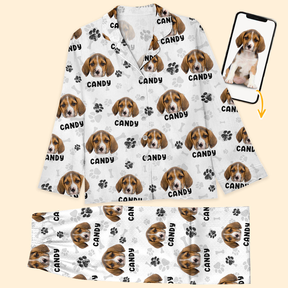 Personalisierte Weihnachts Flanell Mit Fotos Und Namen Für Hunde Und Katzen - Schlafshirt Für Haustierliebhaber