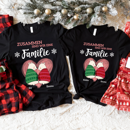 Zusammen Sind Wir Eine Familie T-Shirt - ersonalisiertes Familien-Bär-Shirt - Familien-Weihnachtsshirts
