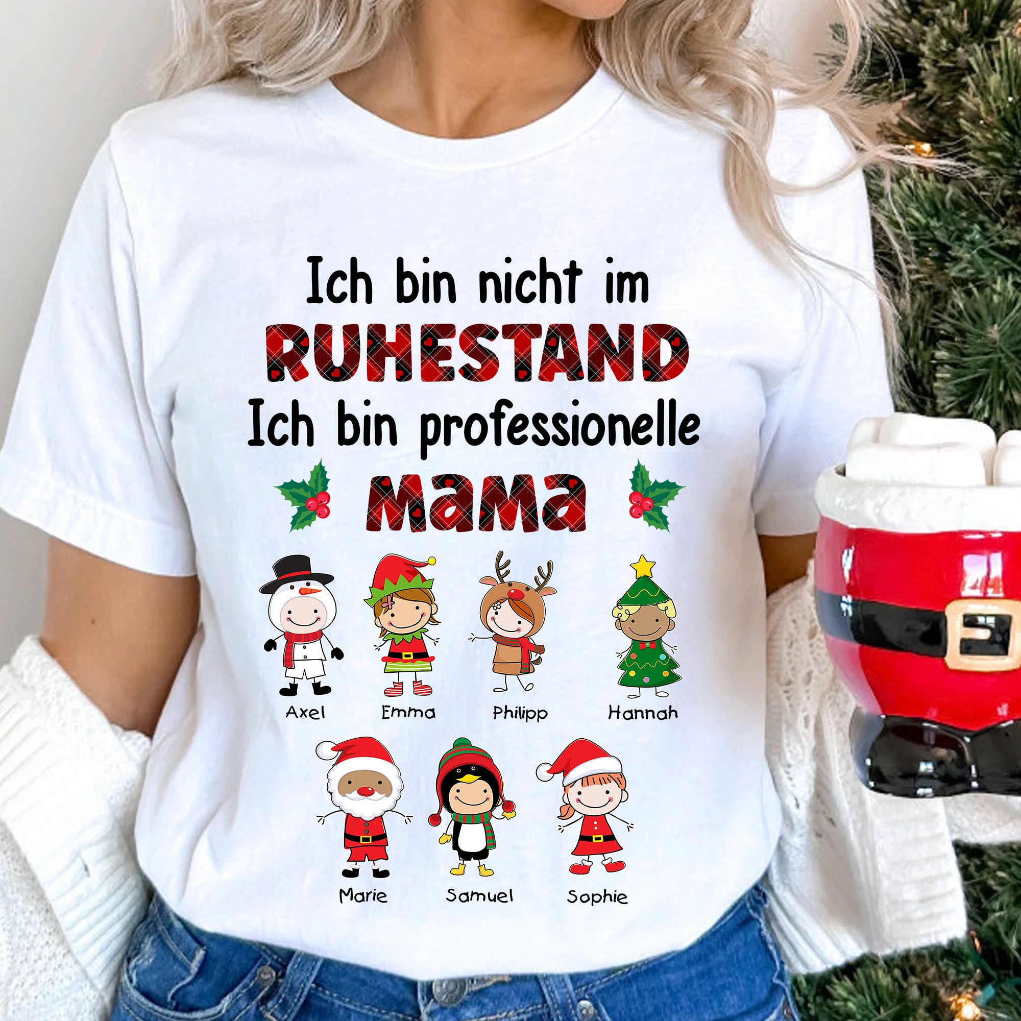 Personalisiertes Nicht Im Ruhestand T-Shirt - Individuelles T-Shirt für Mama Oma - Weihnachtsgeschenk für Mama Oma