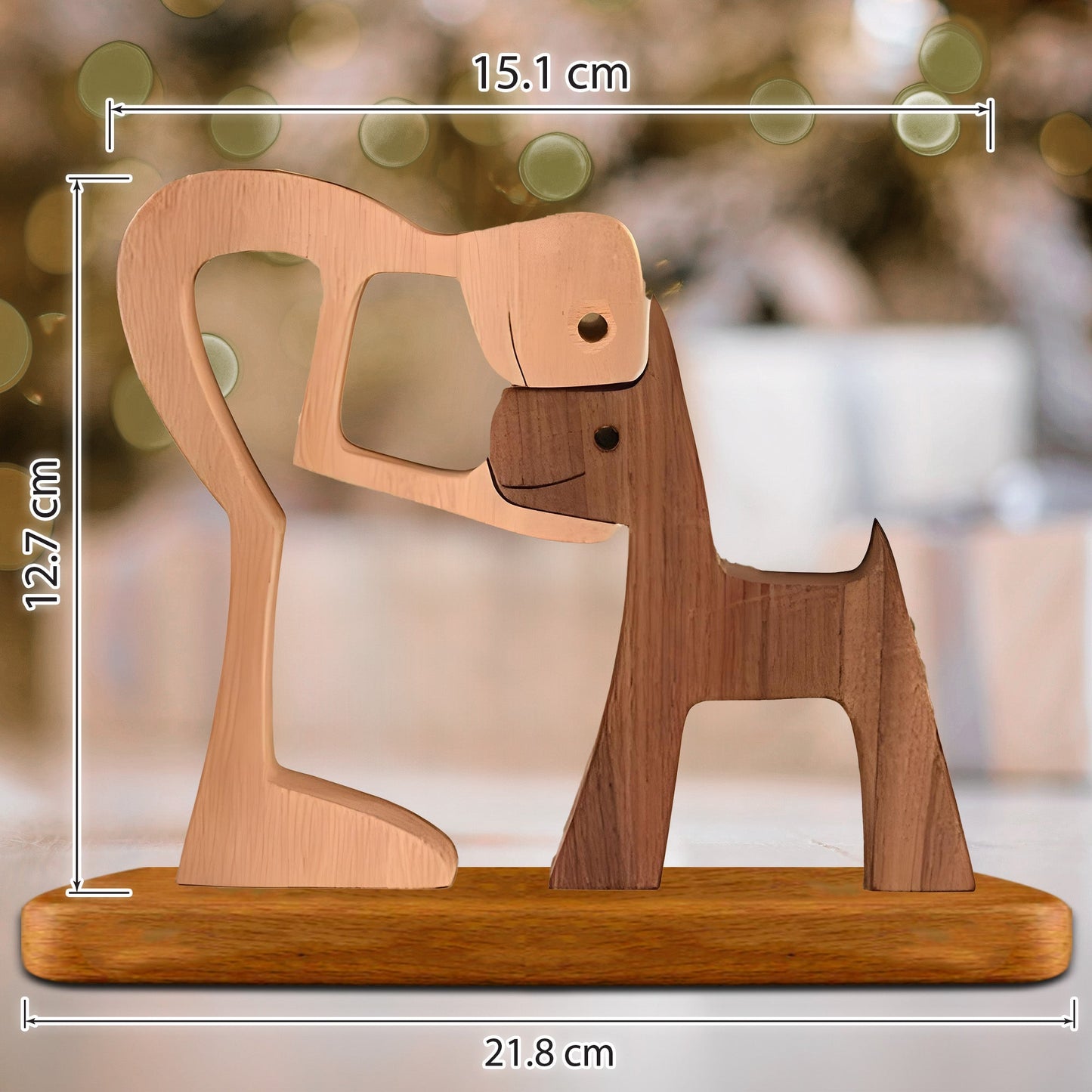 Personalisierte Holzschnitzereien für Haustiere mit Basis - Holzpuzzle mit individuellem Namen - Holzdekor