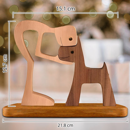 Personalisierte Holzschnitzereien für Haustiere mit Basis - Holzpuzzle mit individuellem Namen - Holzdekor