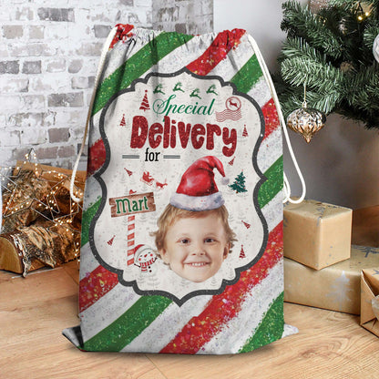 Glitzernde Weihnachts-Sonderlieferung Geschenksack - Personalisierter Weihnachtsmannsack für Kinder und Erwachsene und Tiere