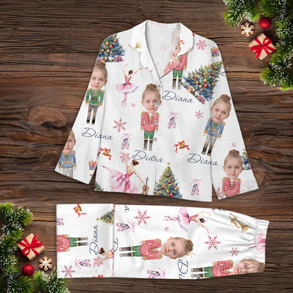 Weihnachts-Nussknacker-Pyjama-Set - Personalisierter Foto-Nussknacker Ballett Schlafanzug Familie - Nussknacker-Weihnachtsgeschenke