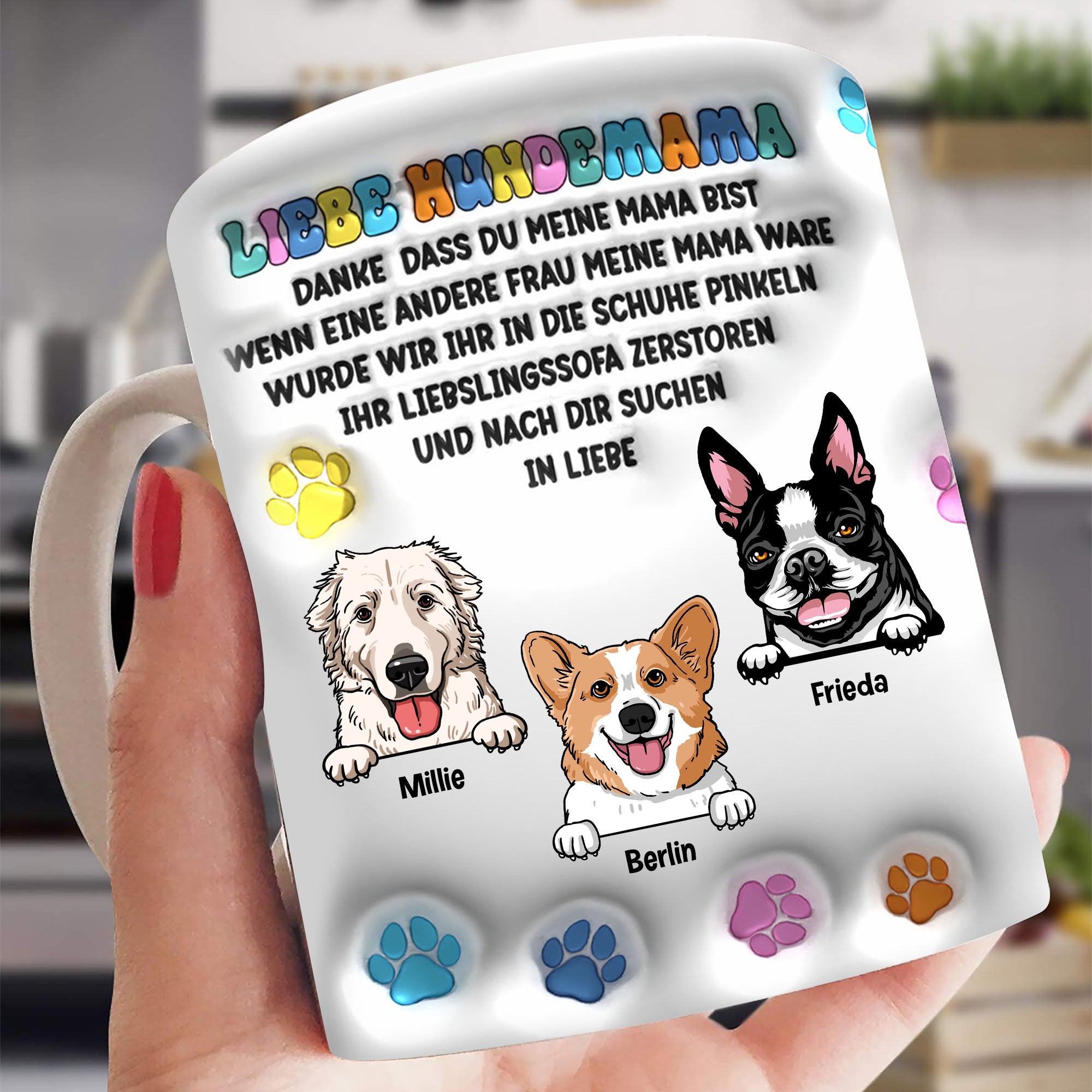 Personalisierte Lieber Hundemama lusitge Hundetasse - Individuelle Hundekaffeetasse - Personalisierte Geschenke für Hundeliebhaber