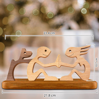Personalisierte Holzschnitzereien für Haustiere mit Basis - Holzpuzzle mit individuellem Namen - Holzdekor
