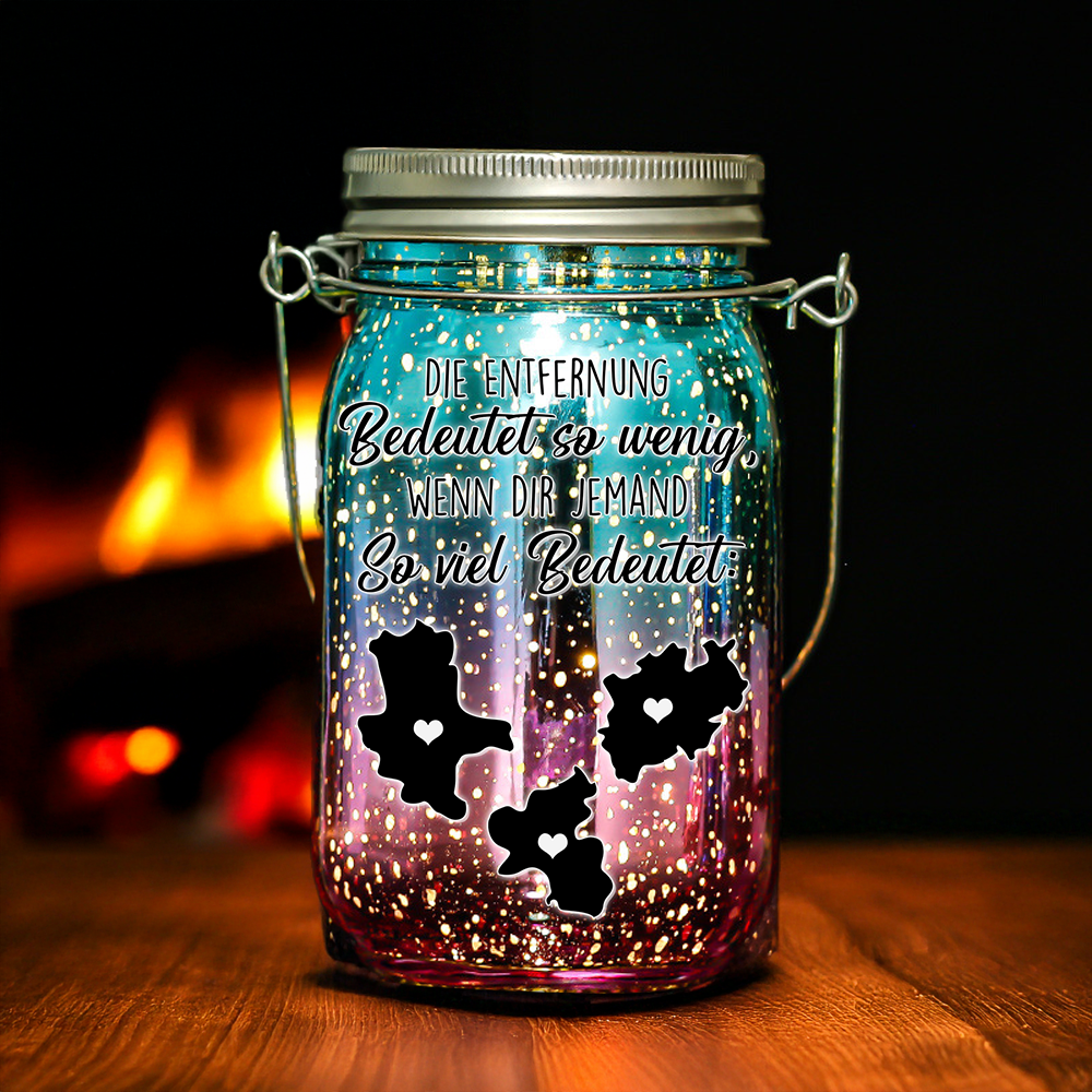 Personalisierte Mason Jar Solarlichter - Für liebevolle Erinnerungen an Familie & Freunde