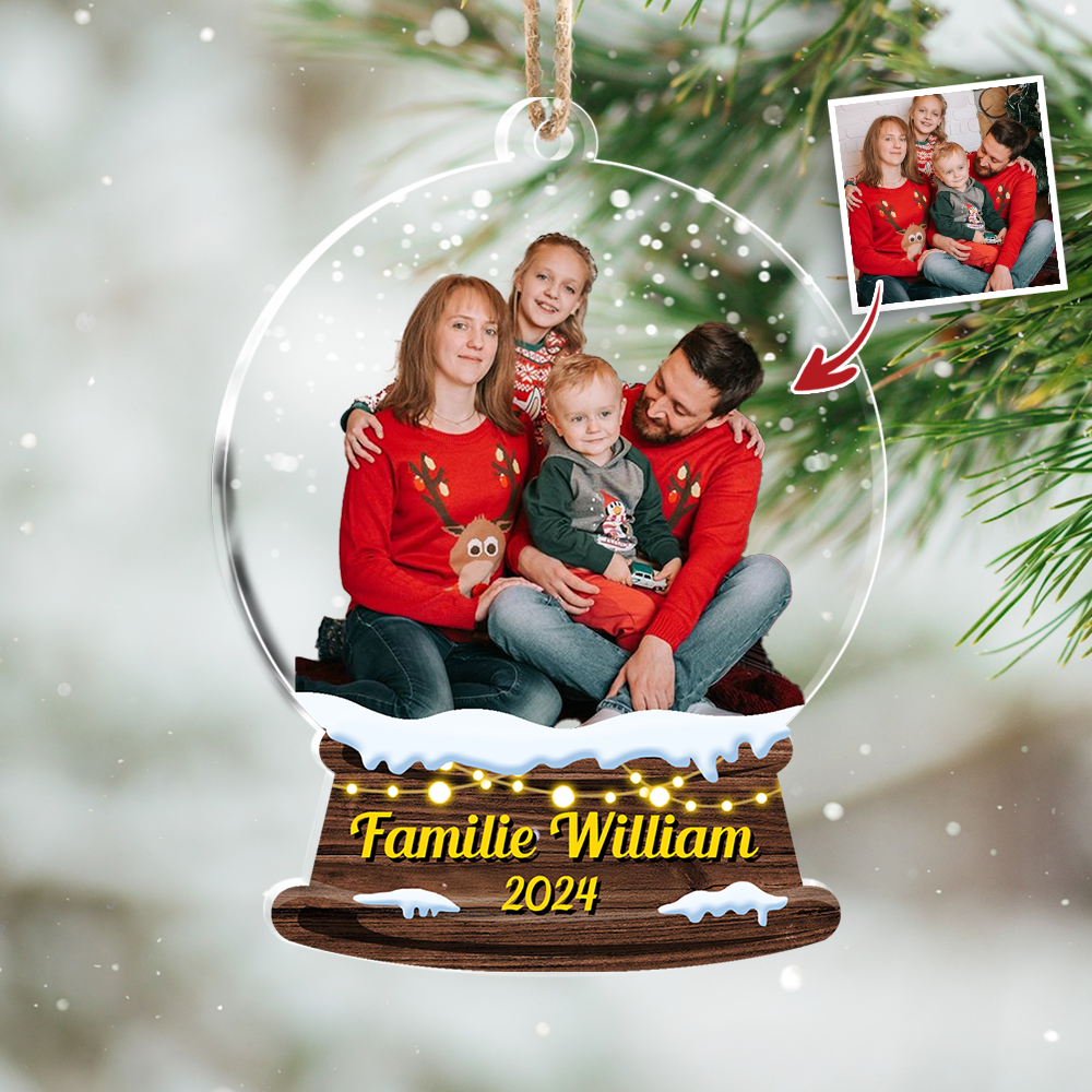 Personalisierter Acryl-Fotoanhänger für die Familie – Individuelles Weihnachtsgeschenk für wertvolle Erinnerungen