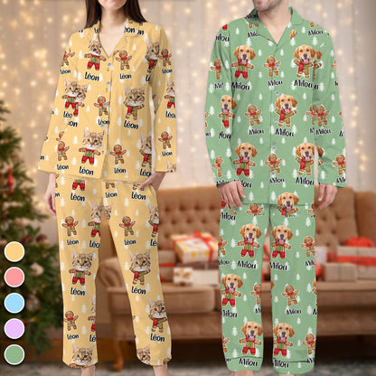 Lebkuchen-Weihnachtspyjama-Set - Personalisierte Weihnachtsfoto-Pyjamas