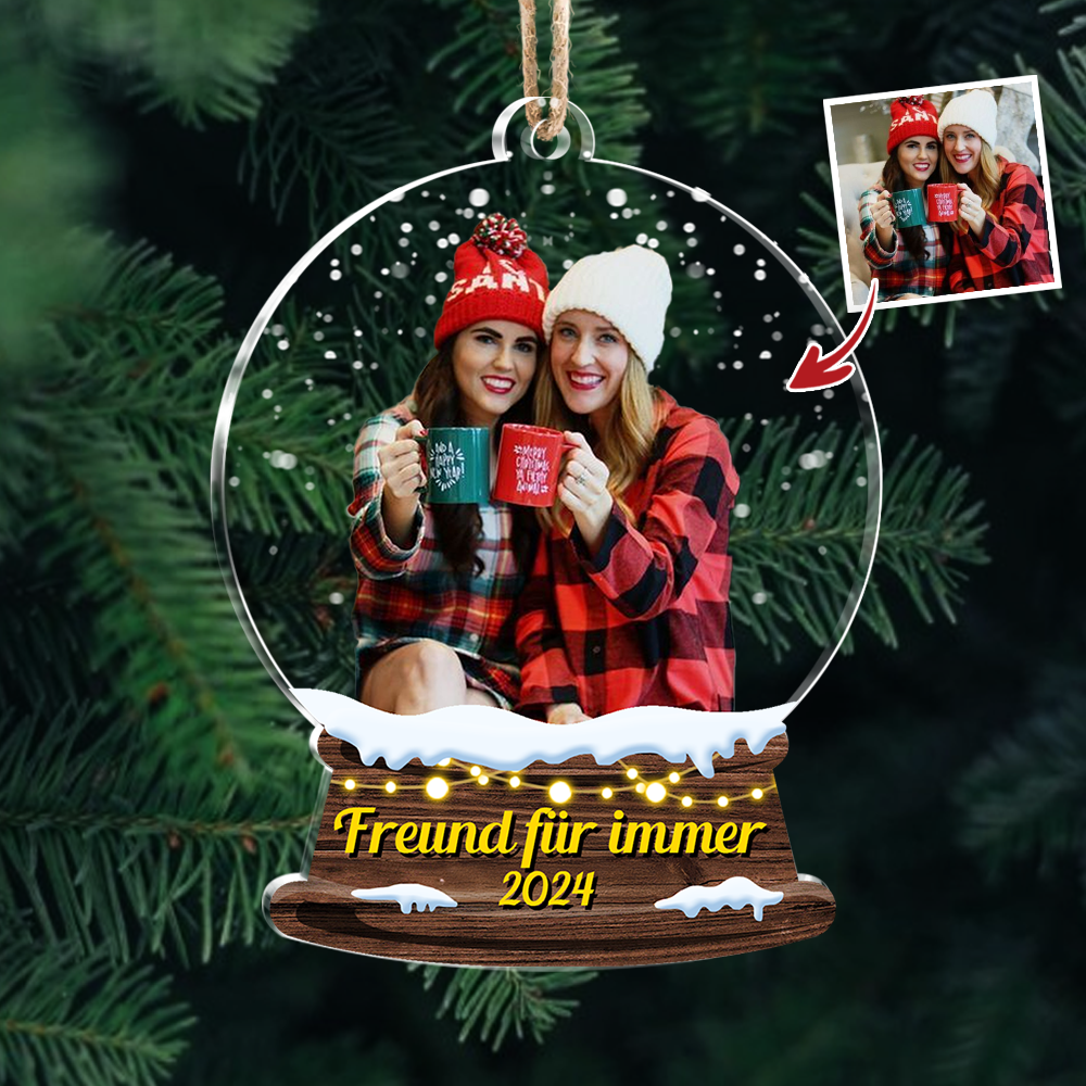 Personalisierter Acryl-Fotoanhänger für die Familie – Individuelles Weihnachtsgeschenk für wertvolle Erinnerungen