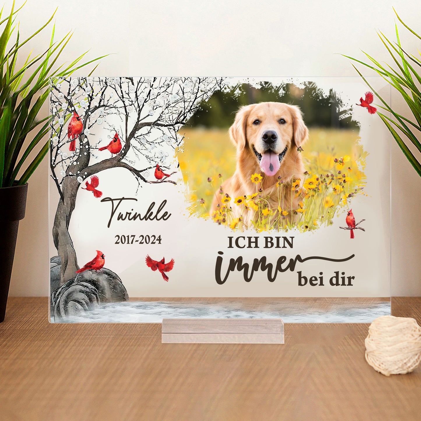 Ich Bin Immer Bei Dir Acryl Plakette - Erinnerungs-Geschenk - Familien-Geschenk - Personalisierte Acryl Plakette