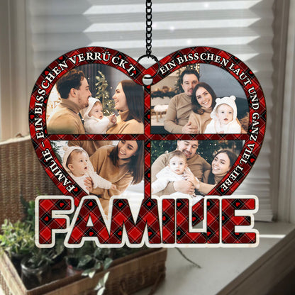 Personalisierter Familien-Sonnenfänger zum Aufhängen in zwei Schichten - Individueller Tür-Sonnenfänger für Weihnachten - Weihnachtsdeko 2024