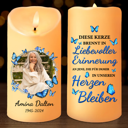 Personalisierte LED-Kerze mit Foto - Dein Andenken lebt weiter - Weihnachtsgeschenk für Familienmitglieder